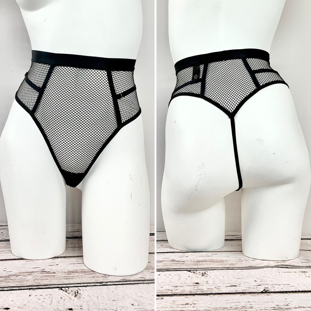 NIP Victoria’s Secret Small Fishnet High Waist G-string Panty Goth Vamp Panties